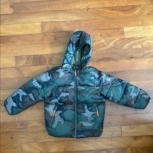 Children’s Winter Coat, XS/5, Green Camo